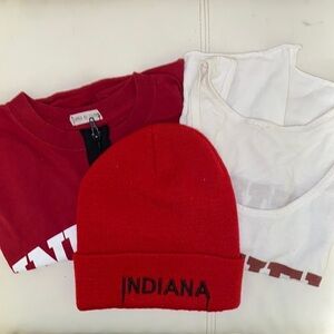 Indiana University Hoosiers tee shirt/beanie bundle